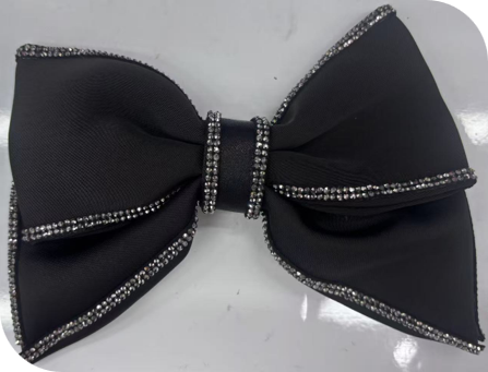 Luxe Rhinestone Edge Bow Tie