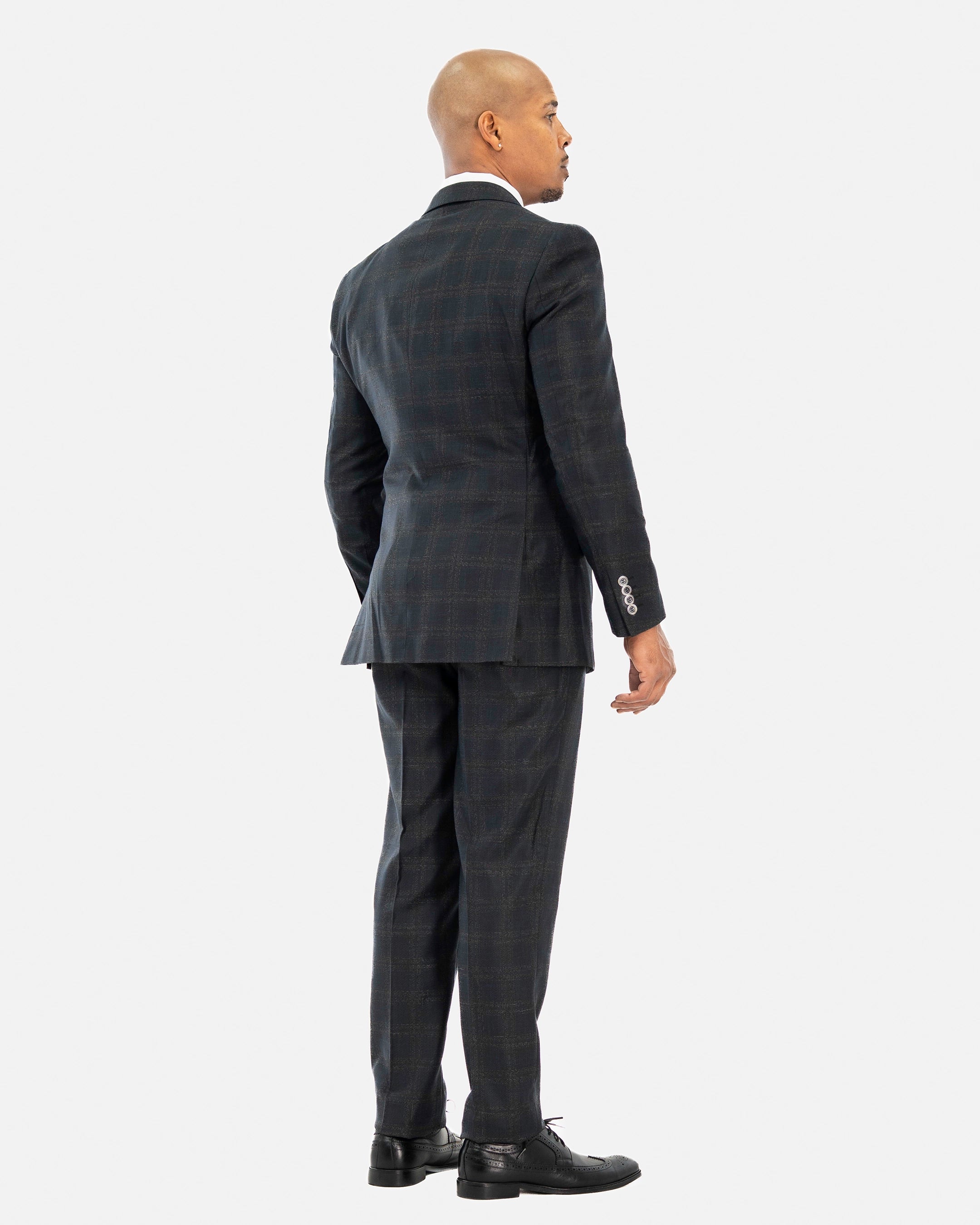 Black Plaid 2-Piece Tailored-Fit Suit