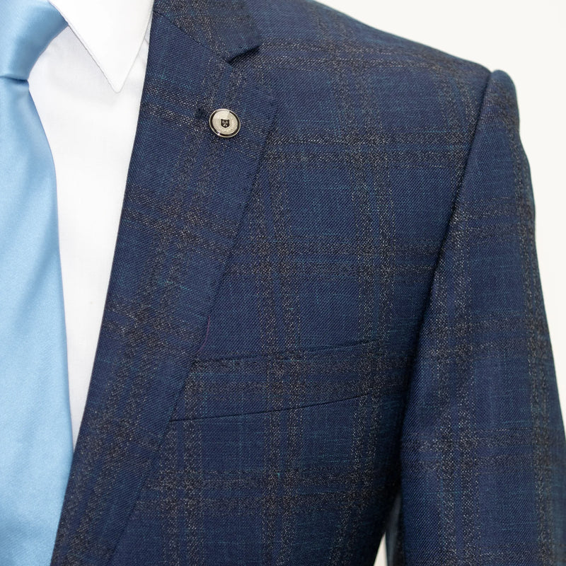 Blue Plaid 2-Piece Tailored-Fit Suit