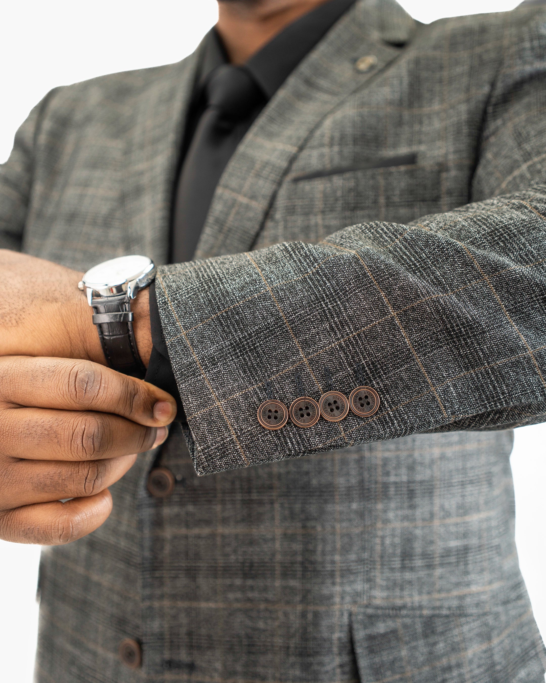 Gray Dupplin Check 2-Piece Tailored-Fit Suit