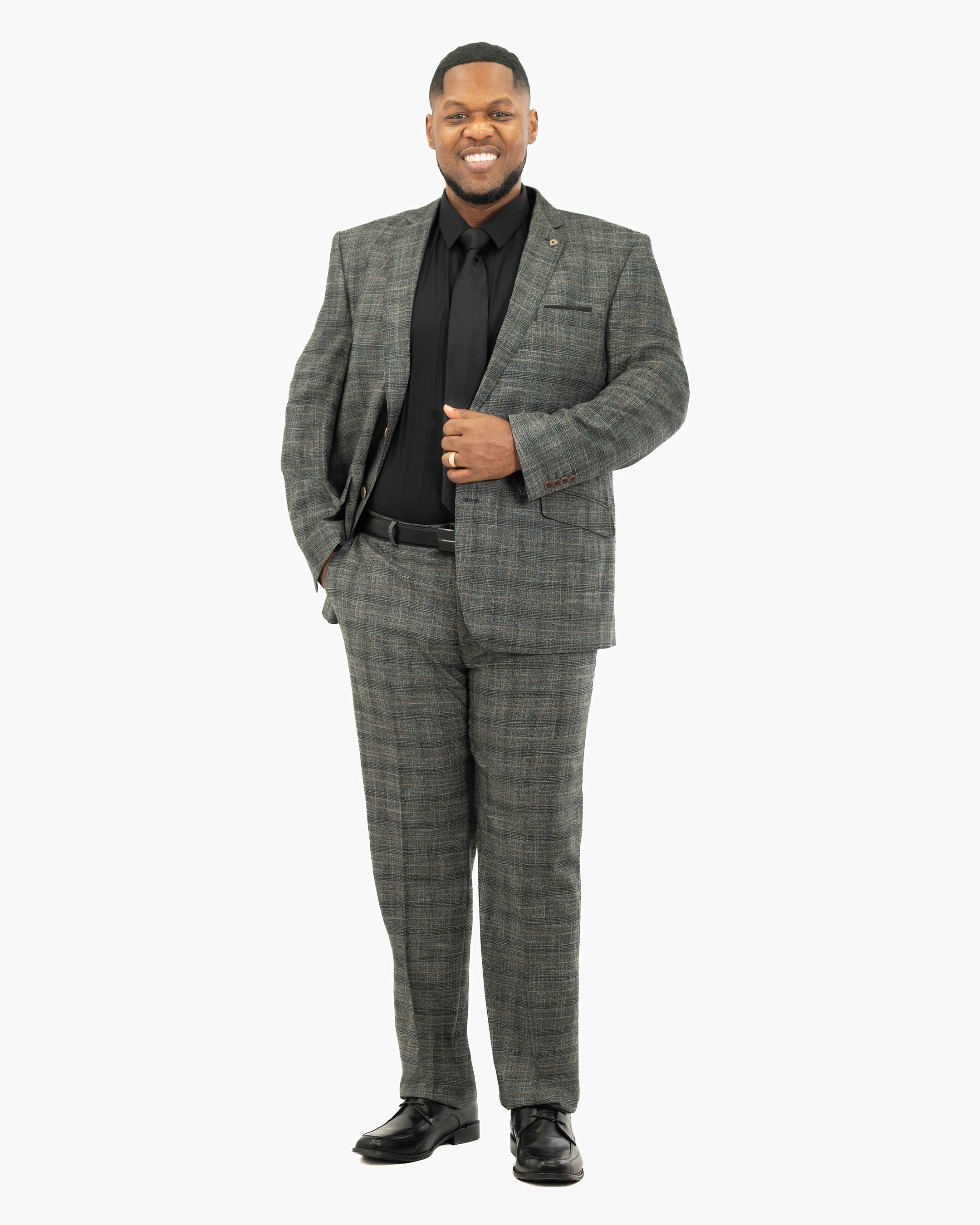 Gray Dupplin Check 2-Piece Tailored-Fit Suit