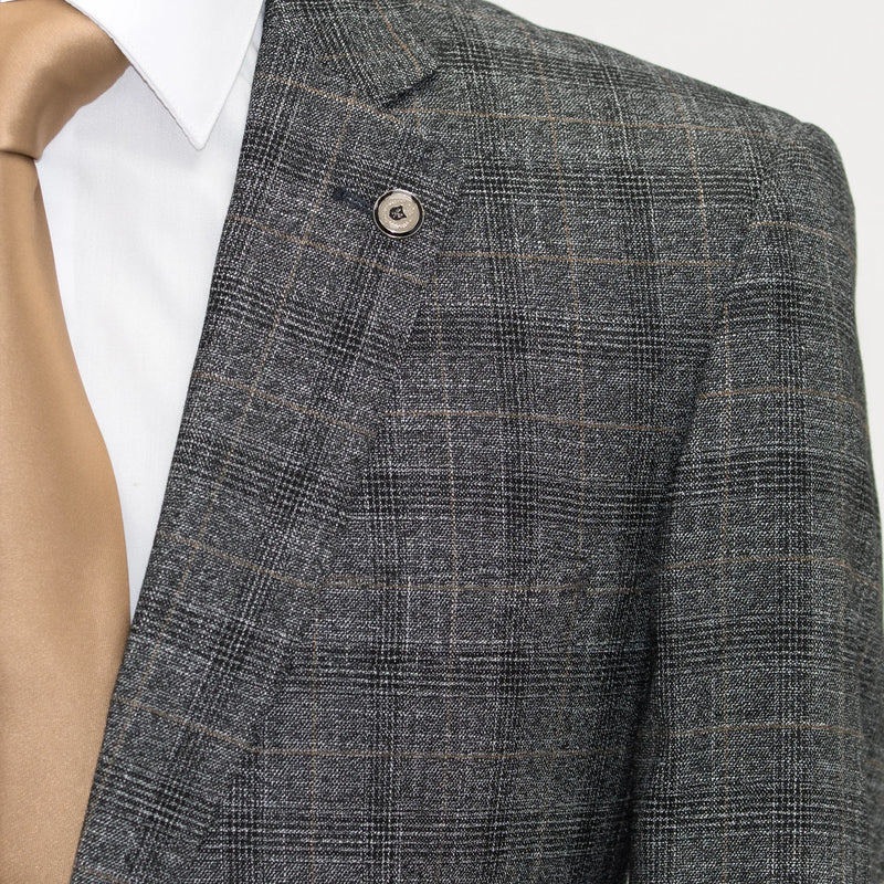 Gray Dupplin Check 2-Piece Tailored-Fit Suit
