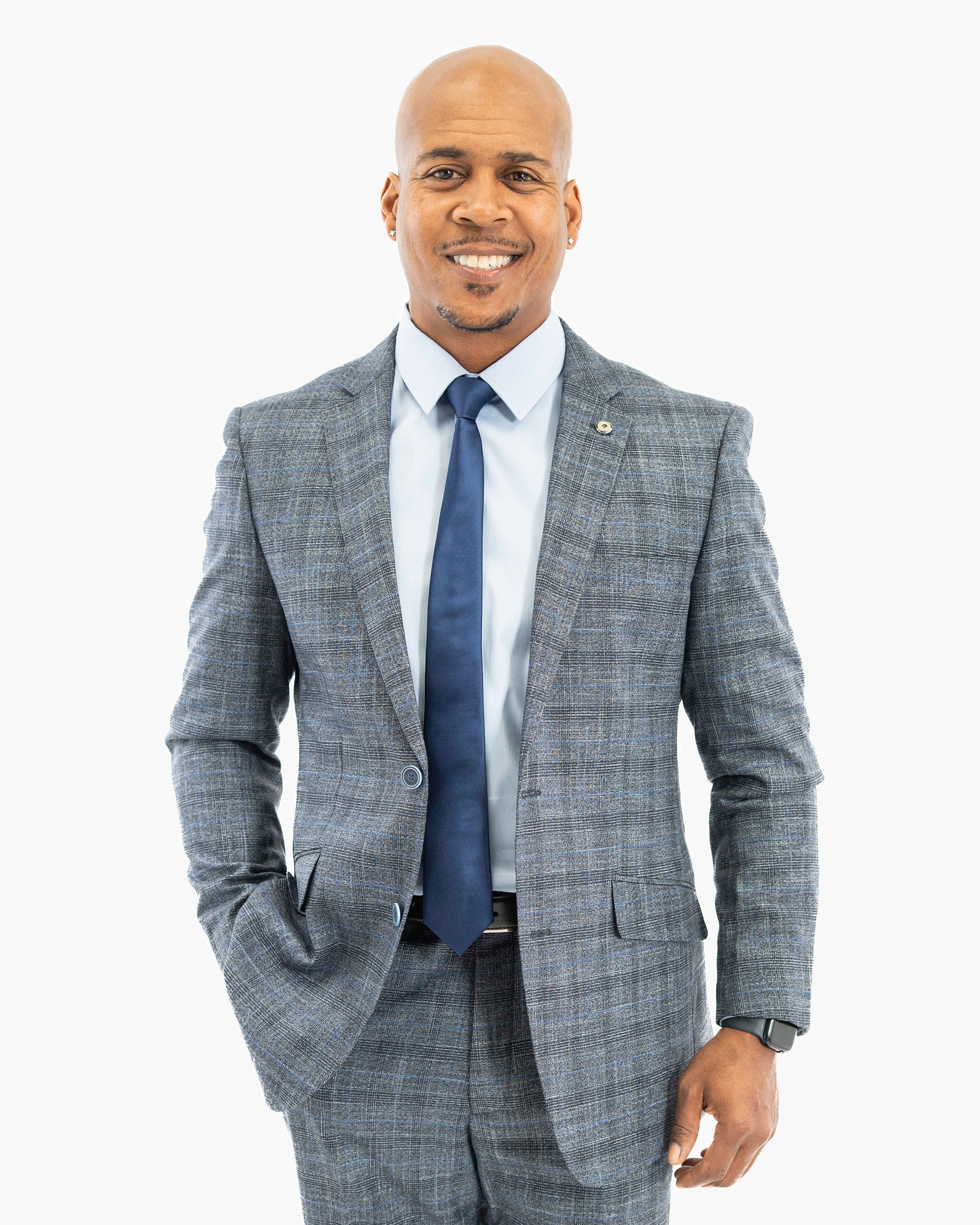 Indigo Plaid 2-Piece Tailored-Fit Suit