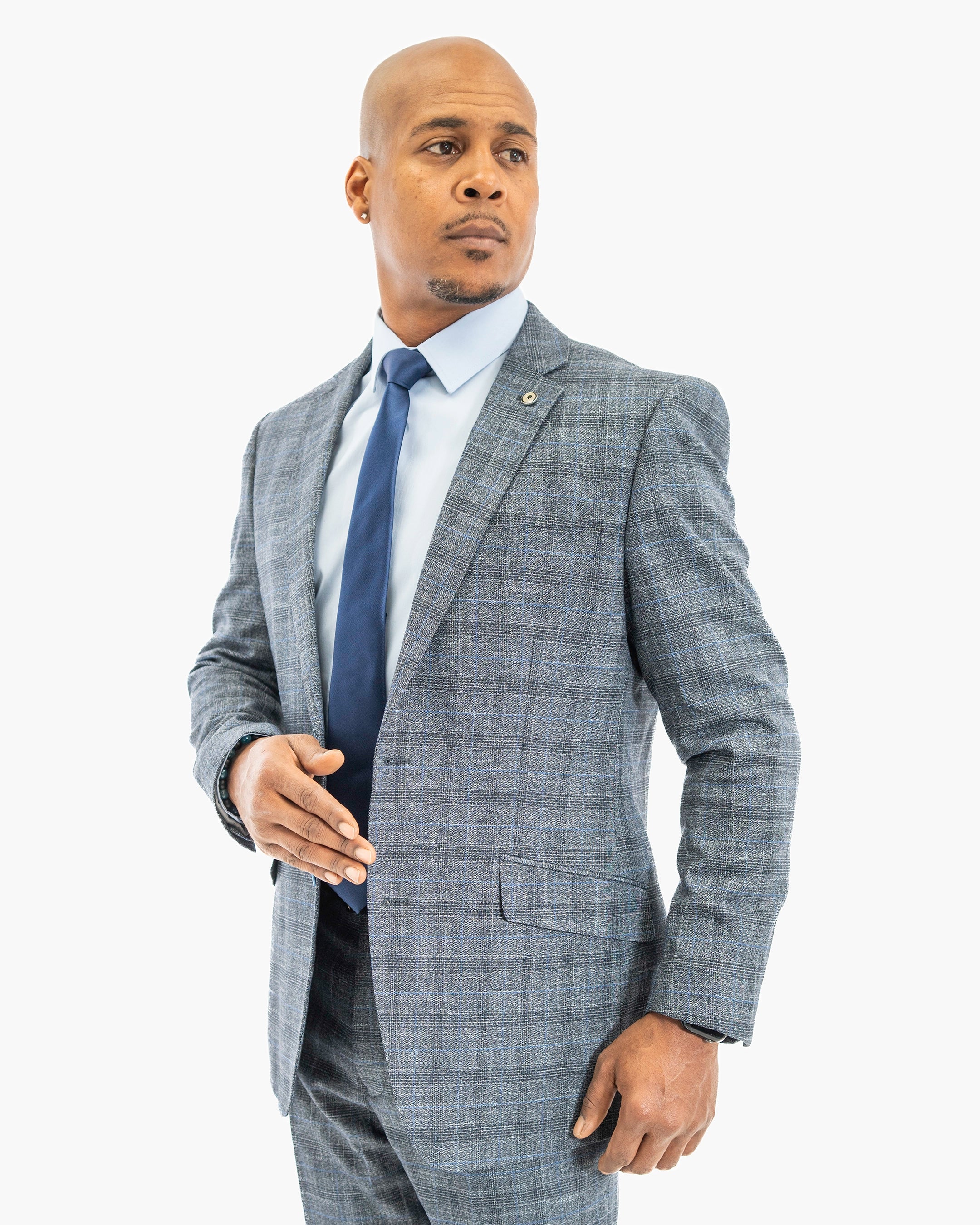 Indigo Plaid 2-Piece Tailored-Fit Suit
