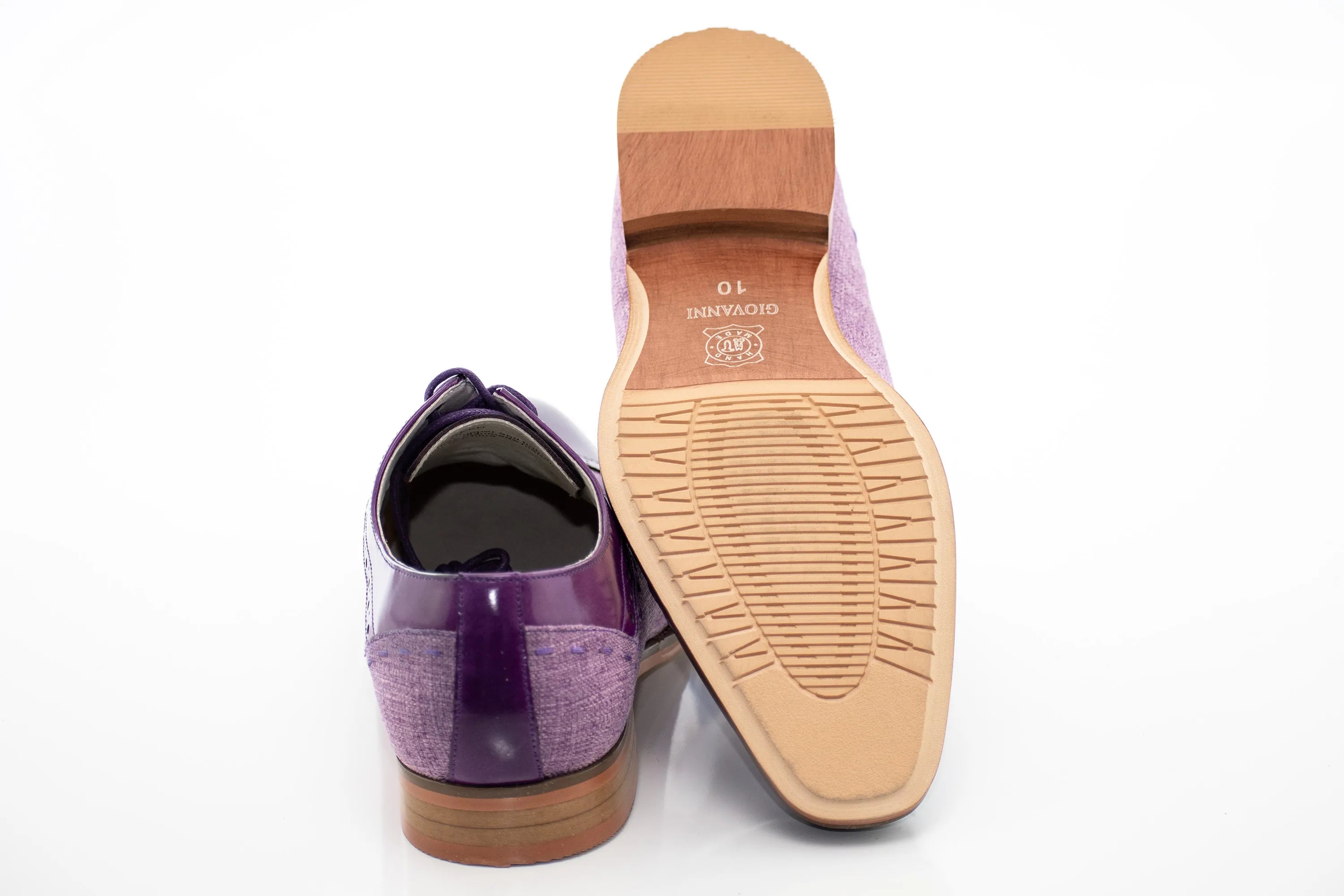 Linen and Leather Lace-Up Oxford Dress Shoes