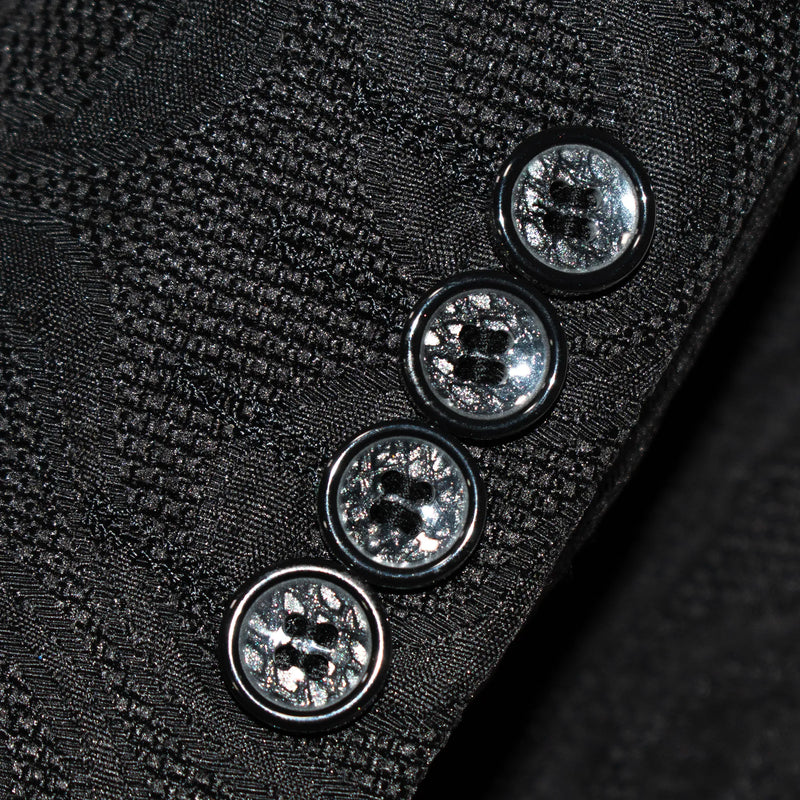Black Infinity Jacquard With Gold Sequins 3-Piece Slim-Fit Tuxedo