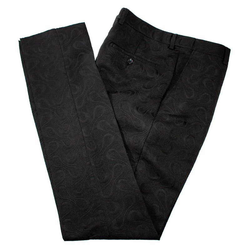 Black Infinity Jacquard With Gold Sequins 3-Piece Slim-Fit Tuxedo