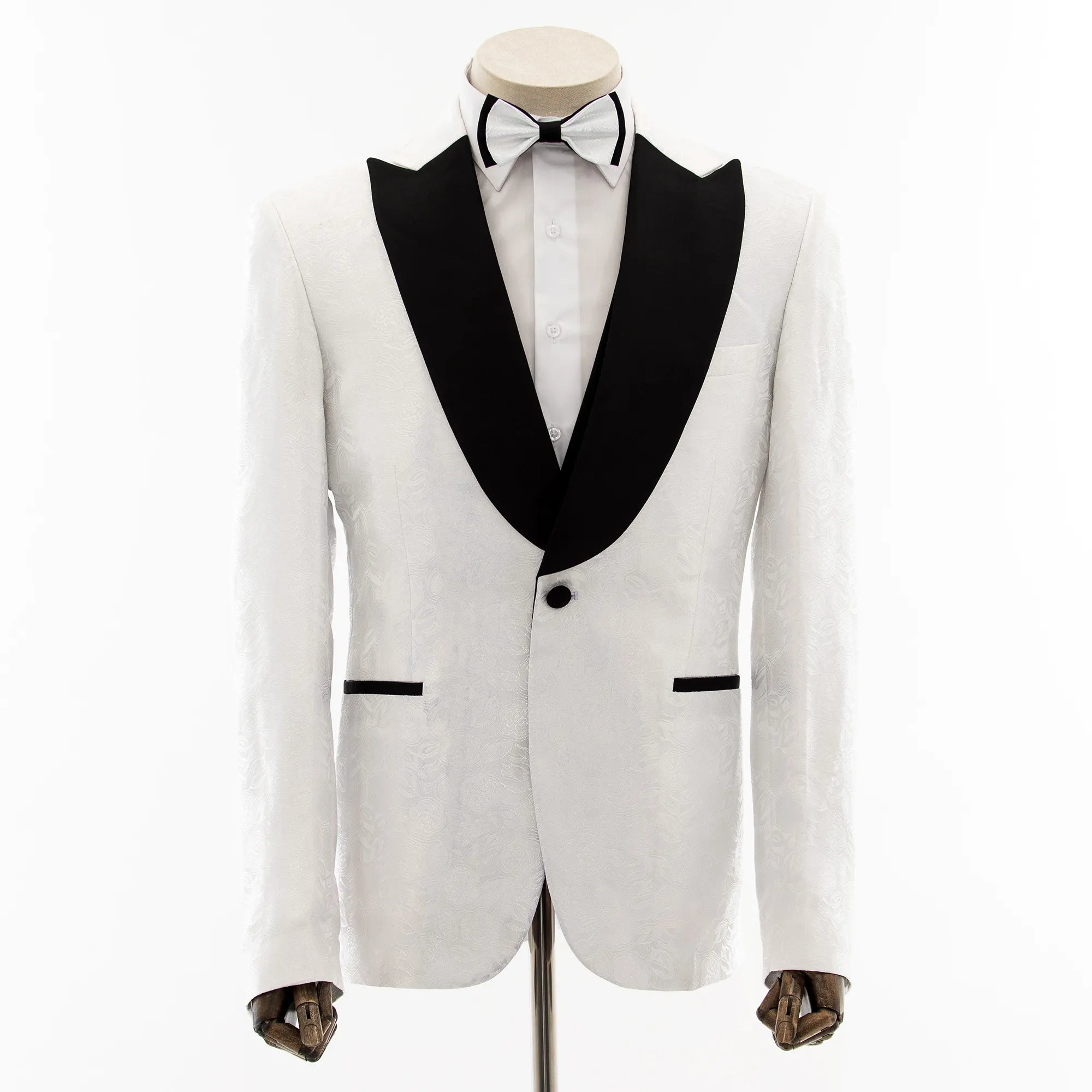 Felix | White Floral 3-Piece Tailored-Fit Tuxedo