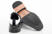 Black and White Perforated Wingtip Derby