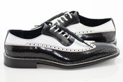 Black and White Perforated Wingtip Derby