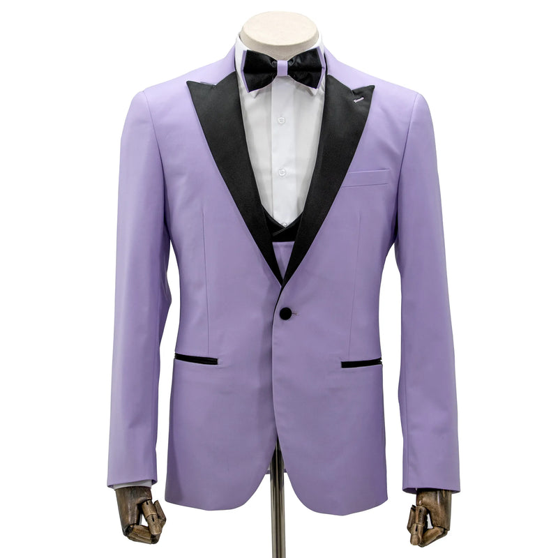 Lavender and Black 3-Piece Slim-Fit Tuxedo
