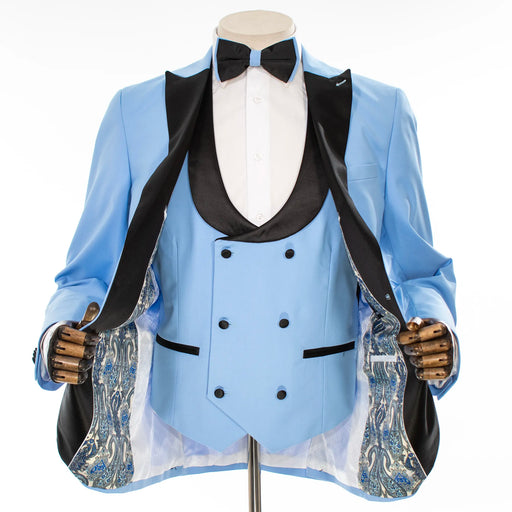 Sky Blue 3-Piece Slim-Fit Tuxedo