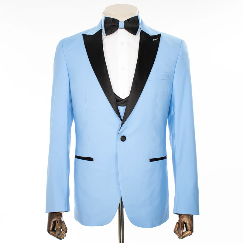 Sky Blue 3-Piece Slim-Fit Tuxedo