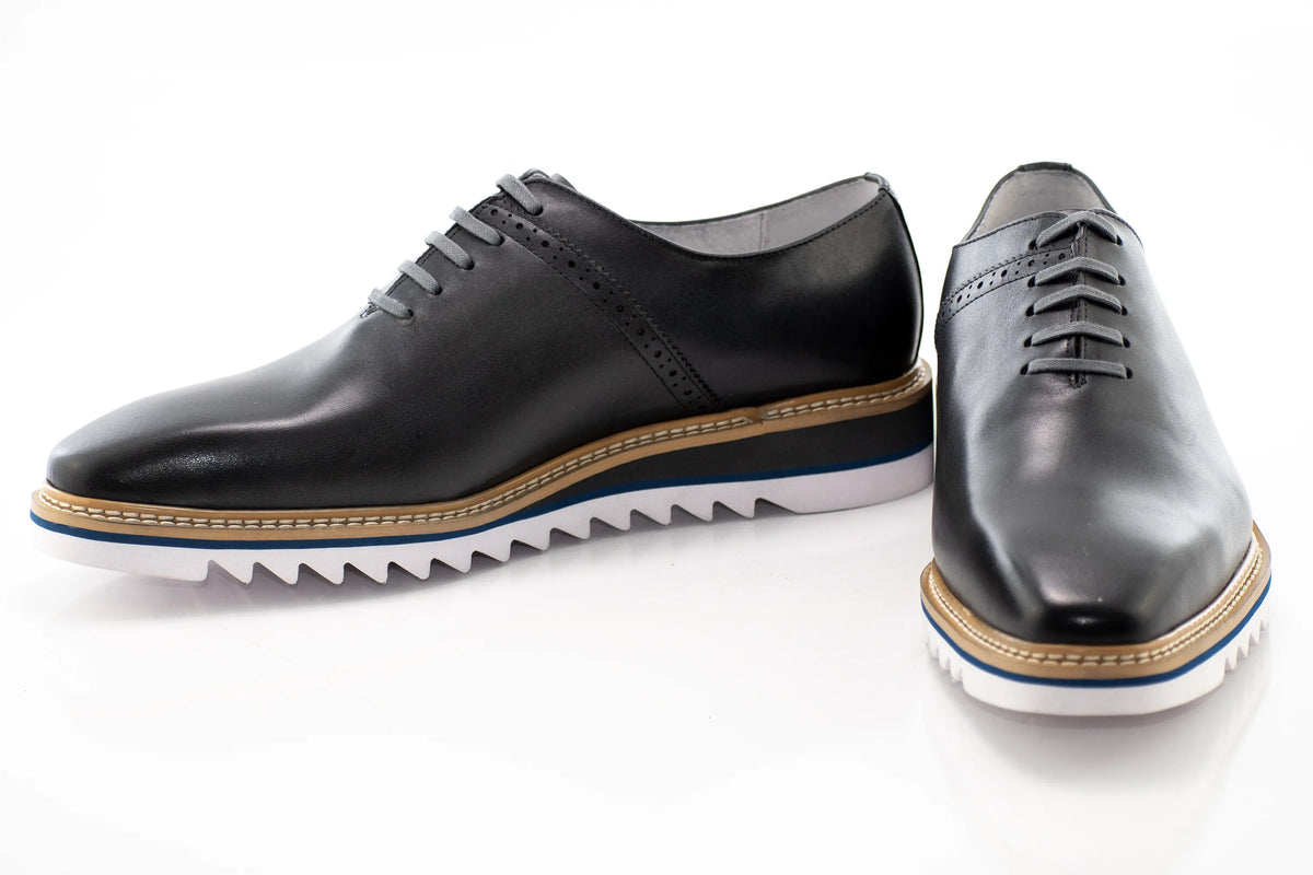 Giovanni Ruben Charcoal Leather Shoes main image 1