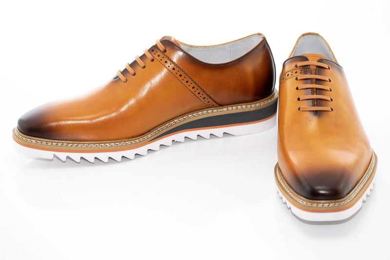 Tan Leather Oxford Dress Sneaker