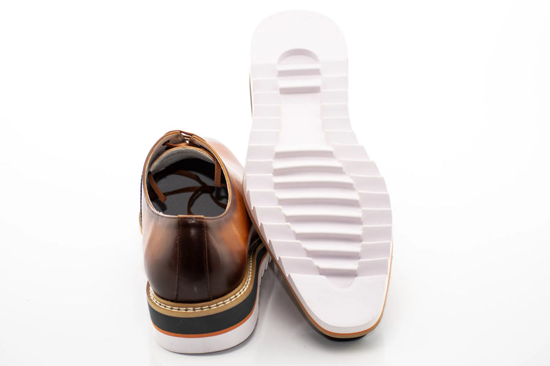 Tan Leather Oxford Dress Sneaker