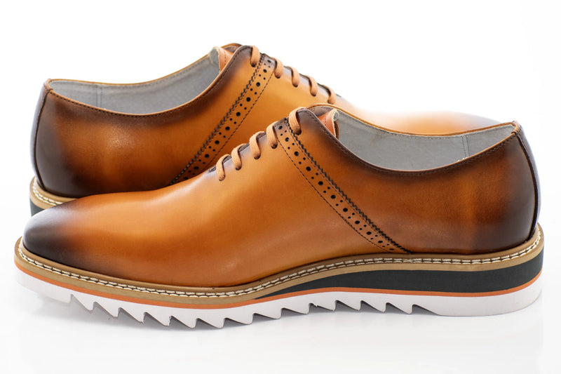 Tan Leather Oxford Dress Sneaker