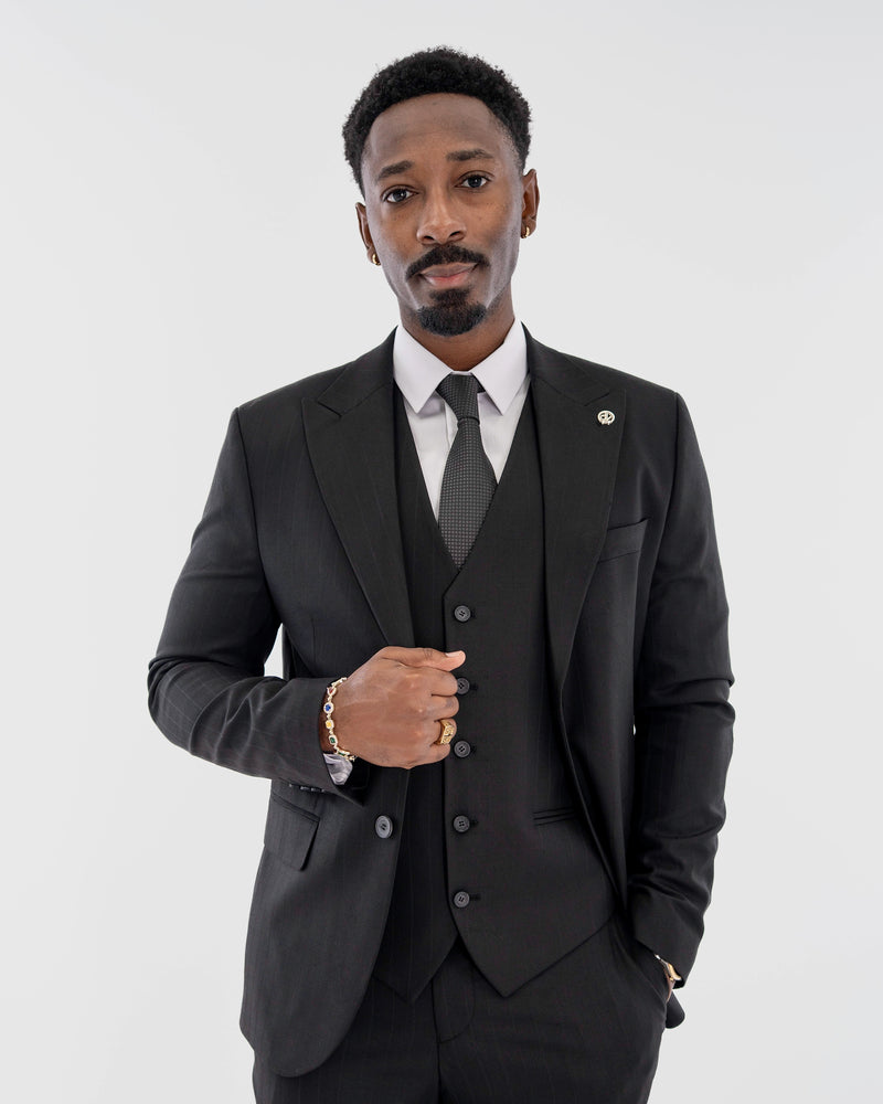 Russell | Pinstriped 3-Piece Tailored-Fit Suit