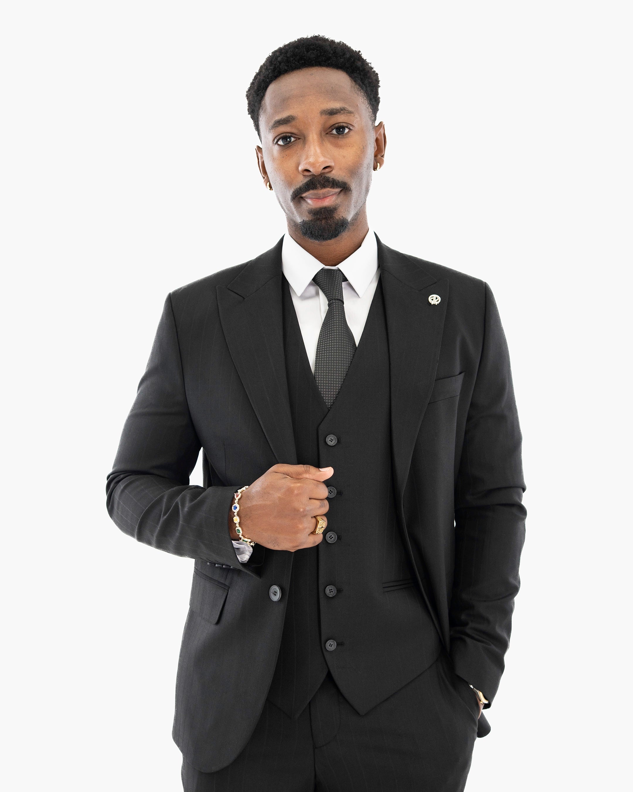 Russell | Pinstriped 3-Piece Tailored-Fit Suit