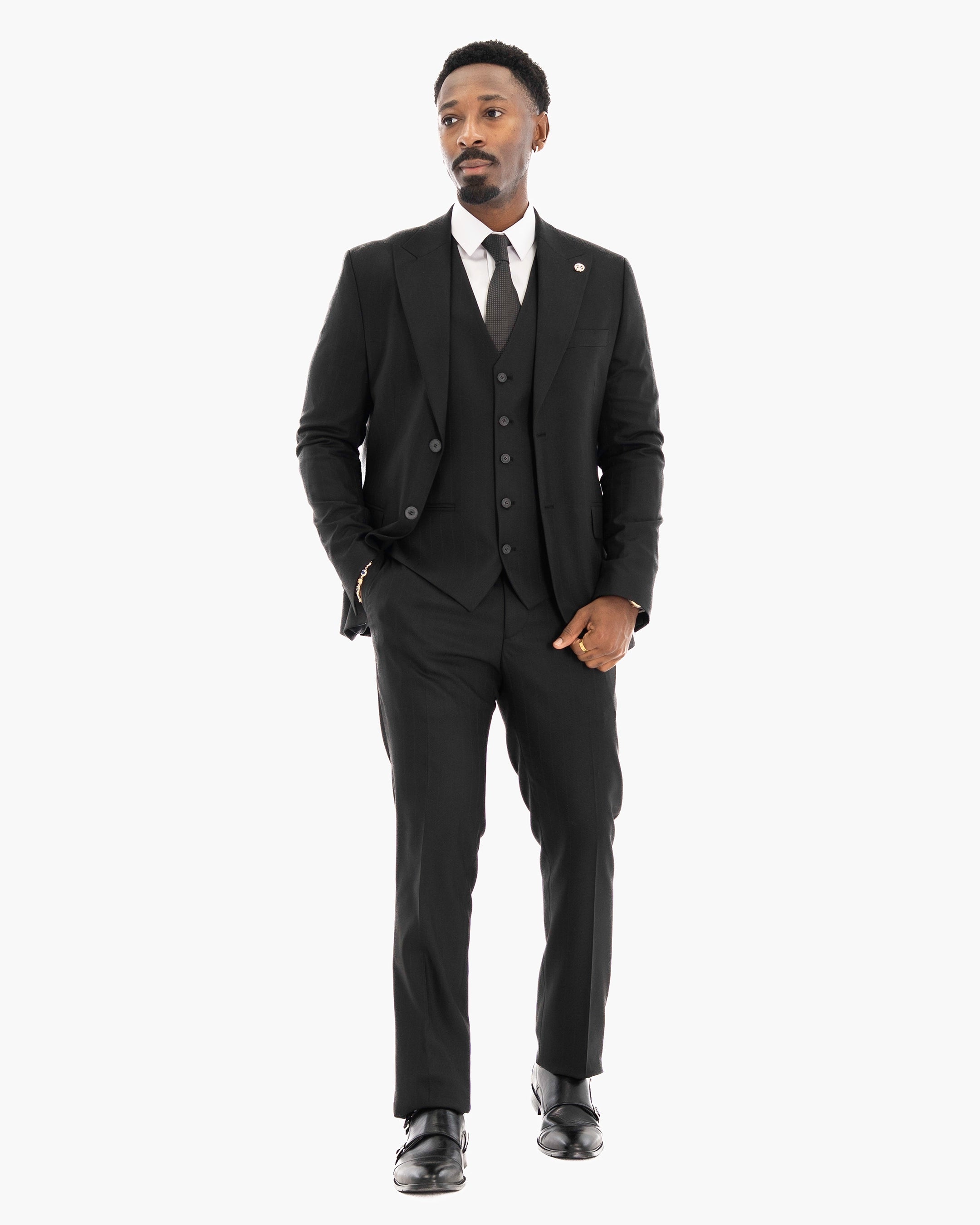 Russell | Pinstriped 3-Piece Tailored-Fit Suit