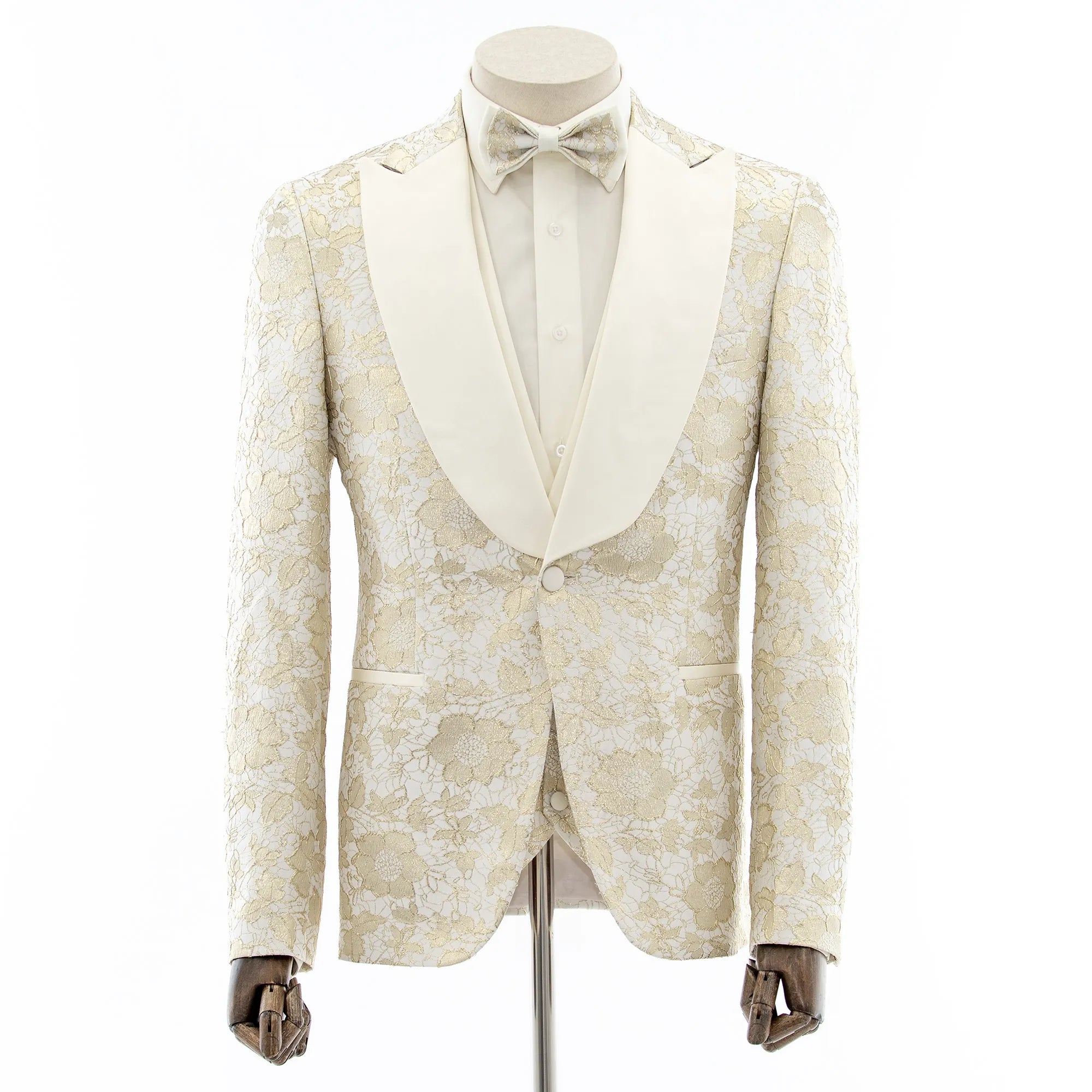 Felix | Champagne Floral 3-Piece Tailored-Fit Tuxedo