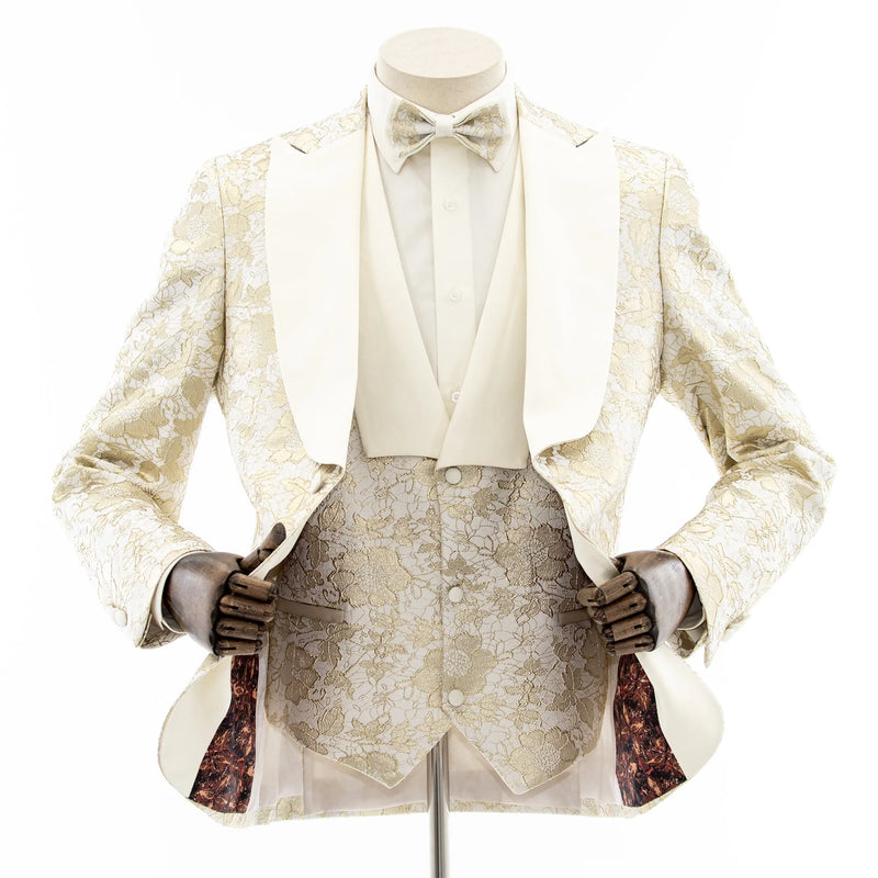 Felix | Champagne Floral 3-Piece Tailored-Fit Tuxedo