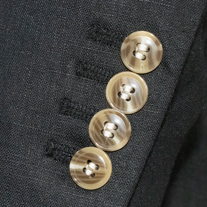 Black 2-Piece Slim-Fit Linen Suit