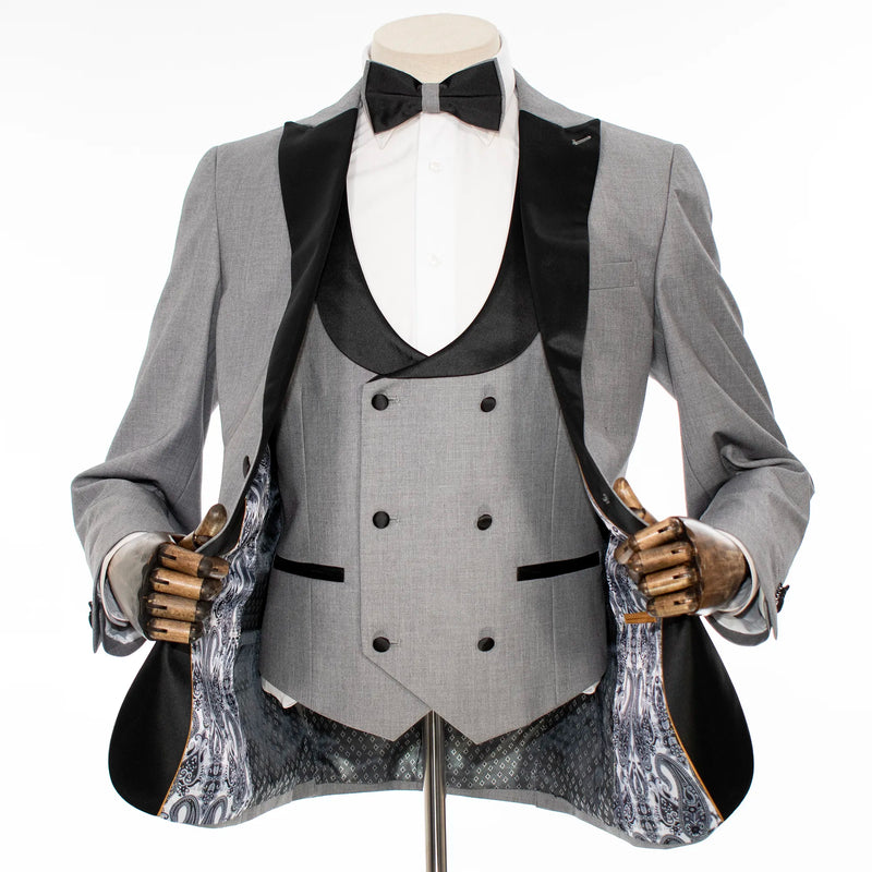 Gray 3-Piece Slim-Fit Tuxedo