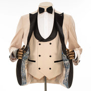Tan and Black 3-Piece Slim-Fit Tuxedo