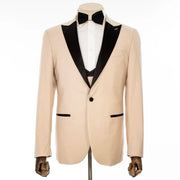 Tan and Black 3-Piece Slim-Fit Tuxedo