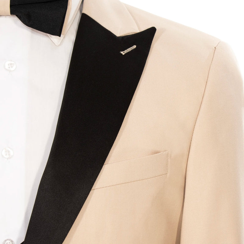 Tan and Black 3-Piece Slim-Fit Tuxedo