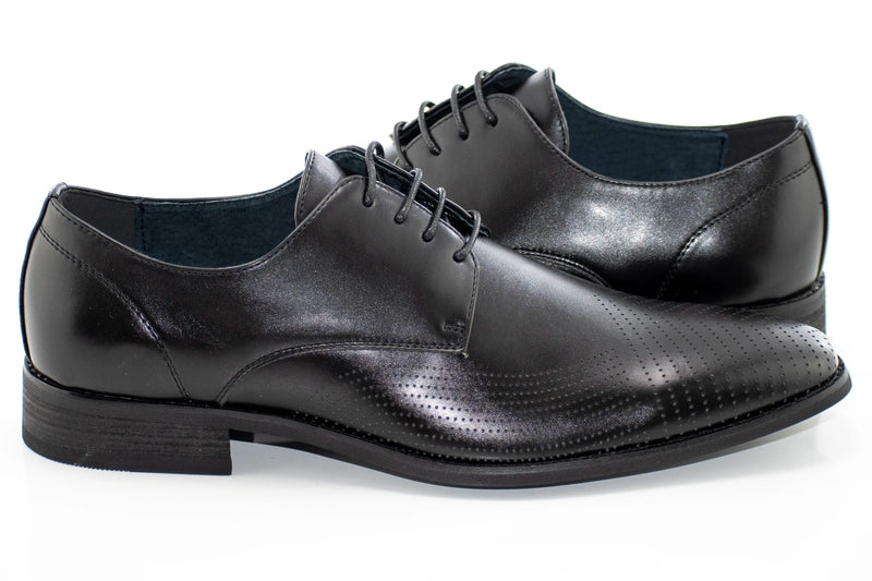 Black Perforated Derby Lace-Up