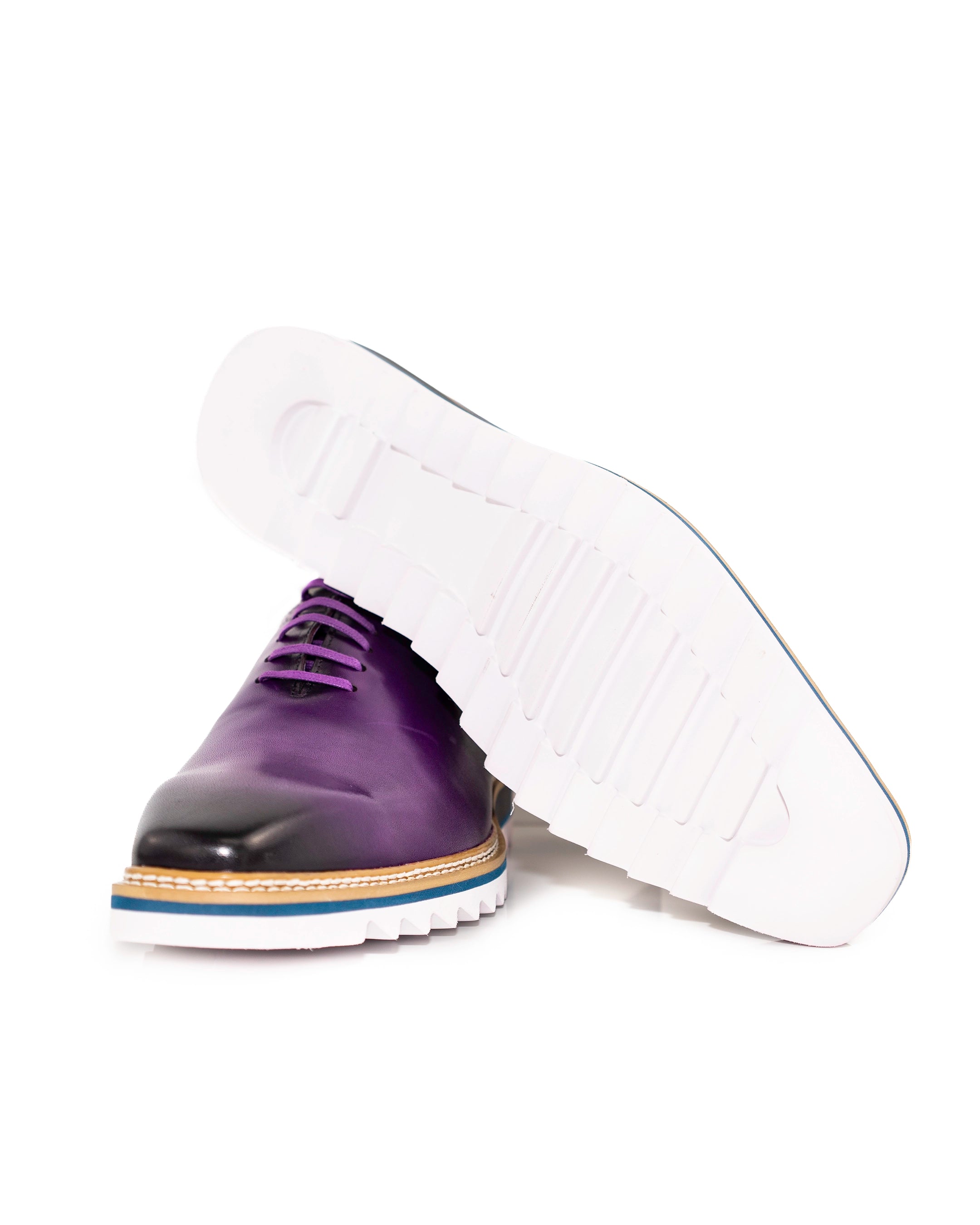 Purple Leather Oxford Dress Sneaker Shoes | Bottoms View | Dolce Vesta