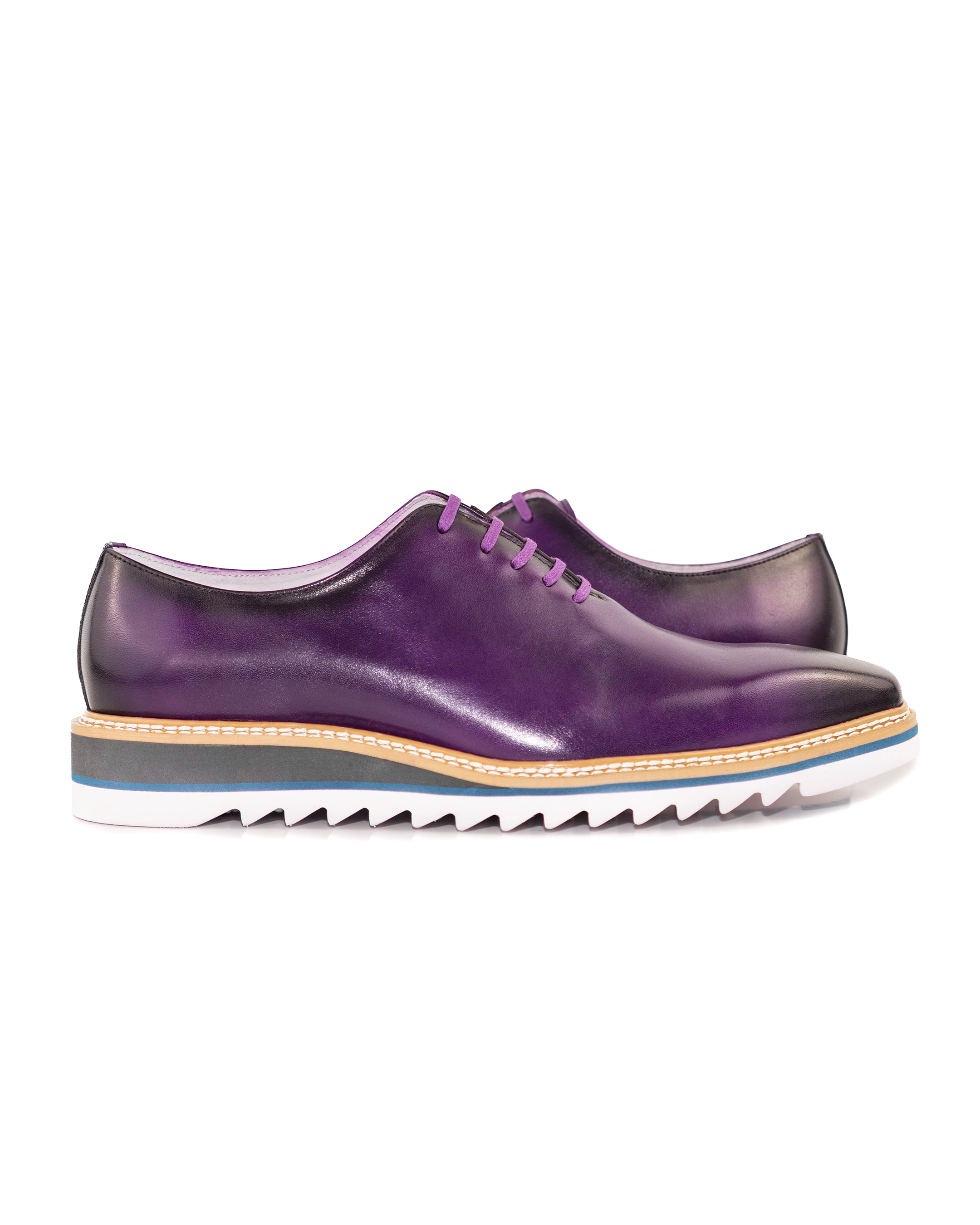 Purple Leather Oxford Dress Sneaker Shoes | Outside View | Dolce Vesta