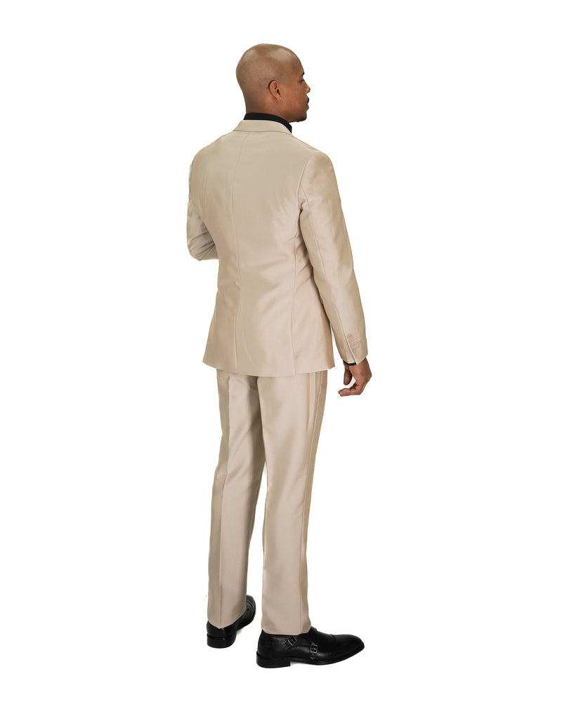 Champagne Sharkskin 2-Piece Slim-Fit Suit