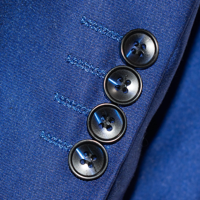 Men's Royal Blue Sharkskin 2-Piece Slim-Fit Suit