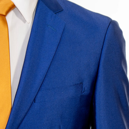 Men's Royal Blue Sharkskin 2-Piece Slim-Fit Suit