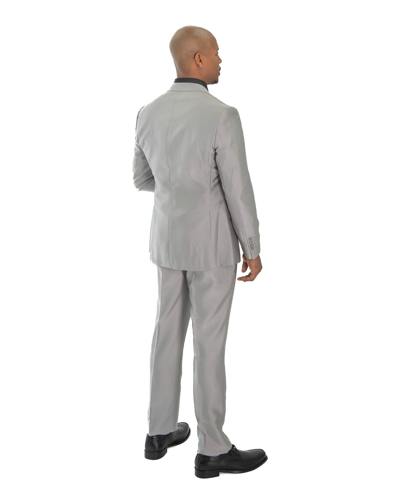 Silver Sharkskin 2-Piece Slim-Fit Suit