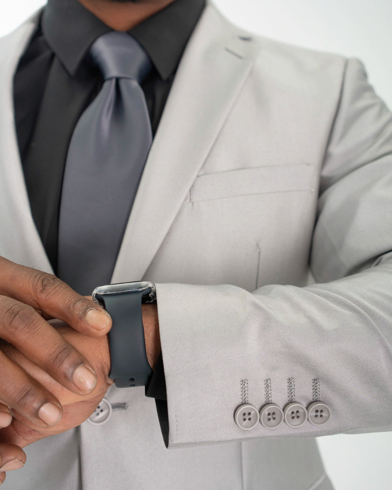 Silver Sharkskin 2-Piece Slim-Fit Suit