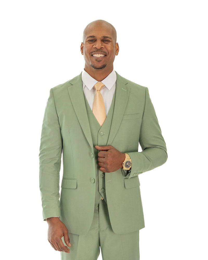 Sage 3-Piece Slim-Fit Wool-Blend Suit