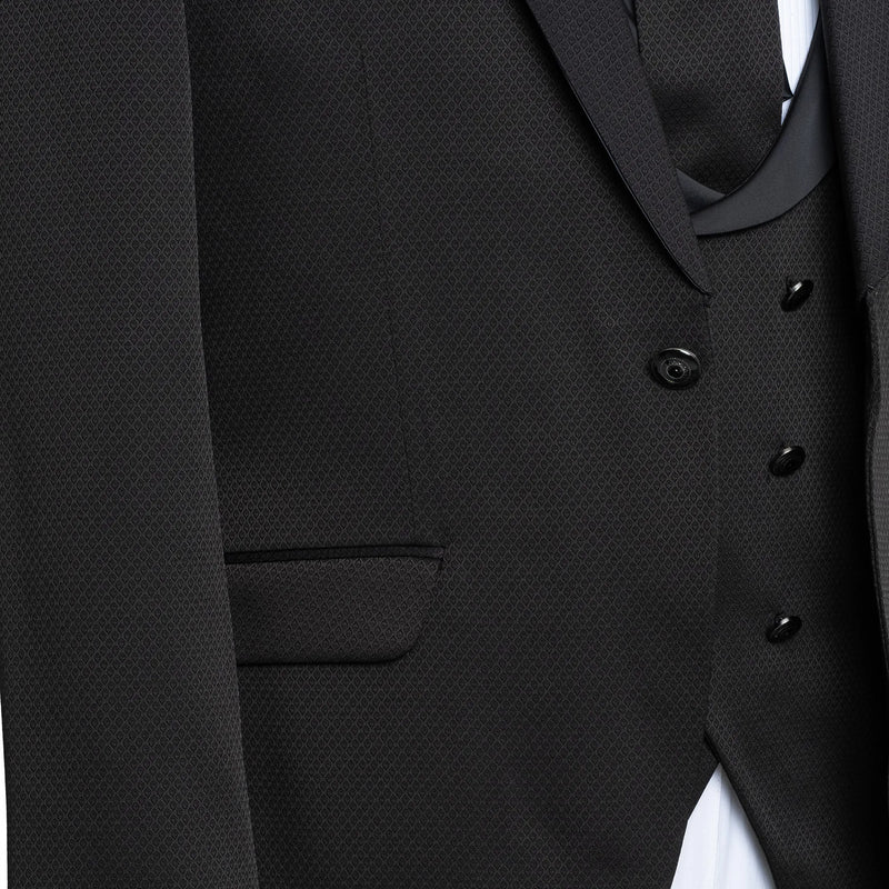 Black Ogee 3-Piece Slim-Fit Tuxedo