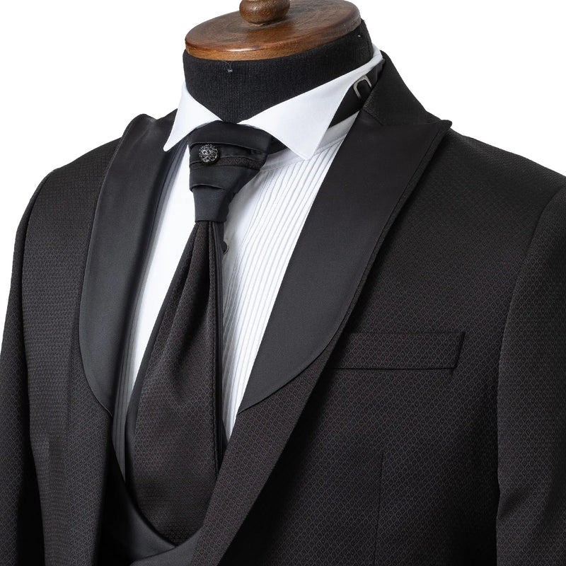 Black Ogee 3-Piece Slim-Fit Tuxedo