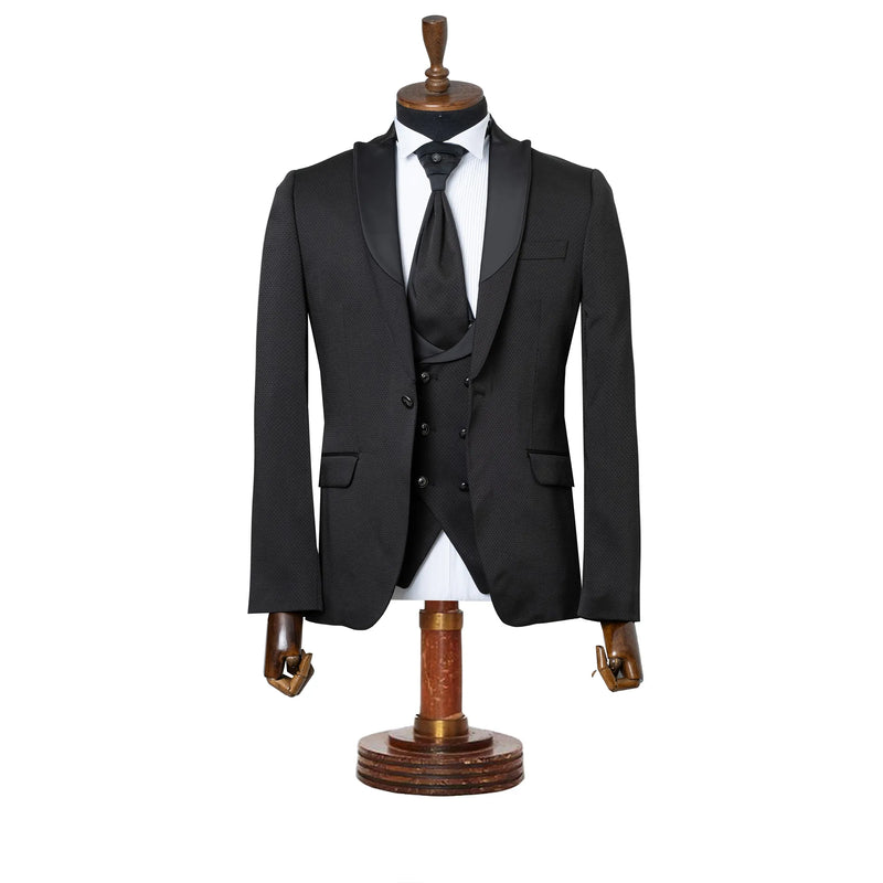 Black Ogee 3-Piece Slim-Fit Tuxedo