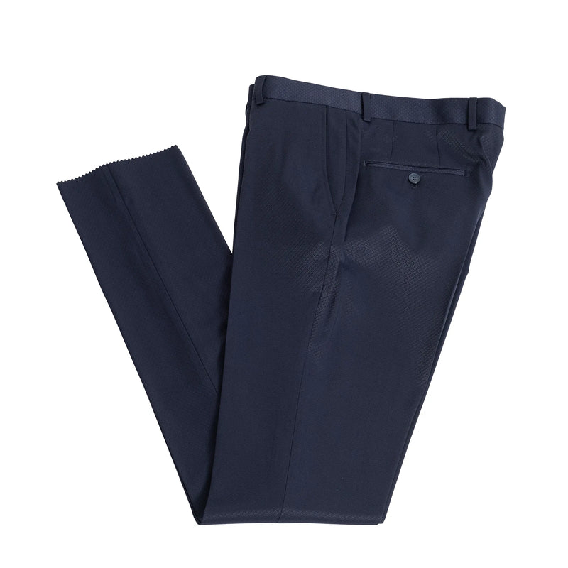 Navy Blue Ogee 3-Piece Slim-Fit Tuxedo