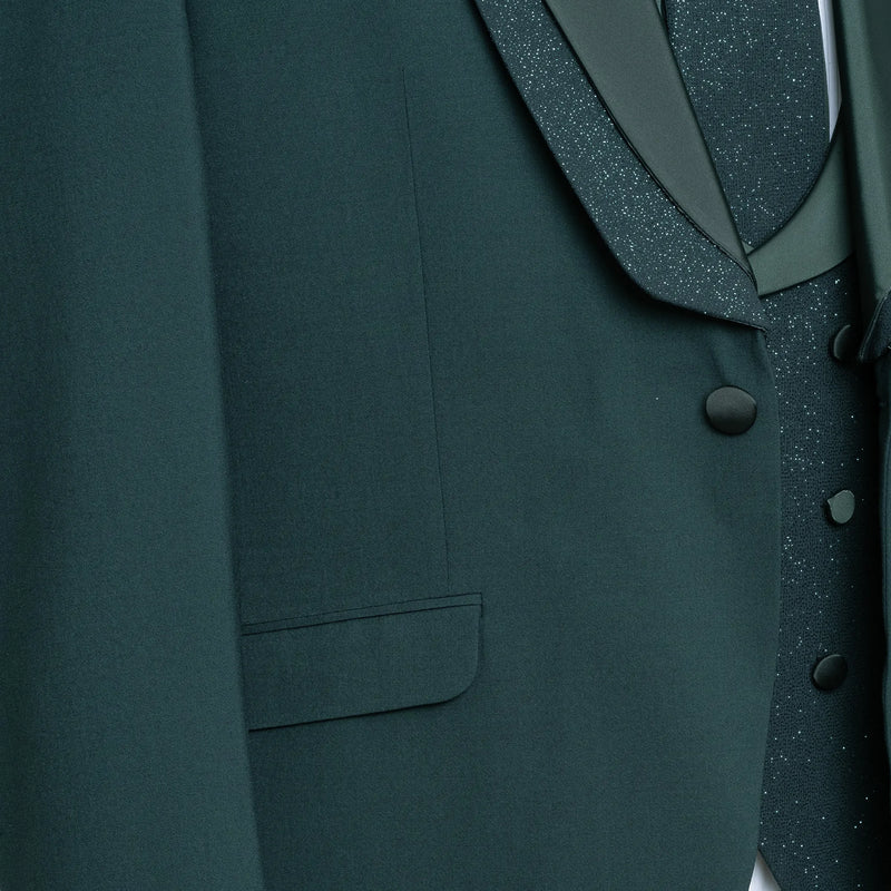 Duncan | Hunter Green 3-Piece Slim-Fit Tuxedo with Removable Shawl
