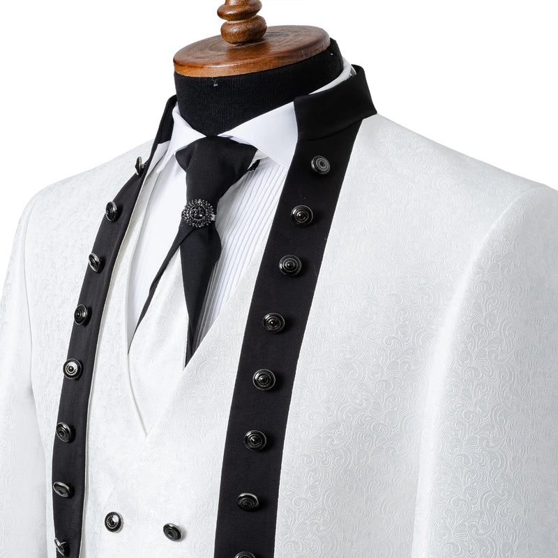 Alistair | White Damask 3-Piece Slim-Fit Western Tuxedo