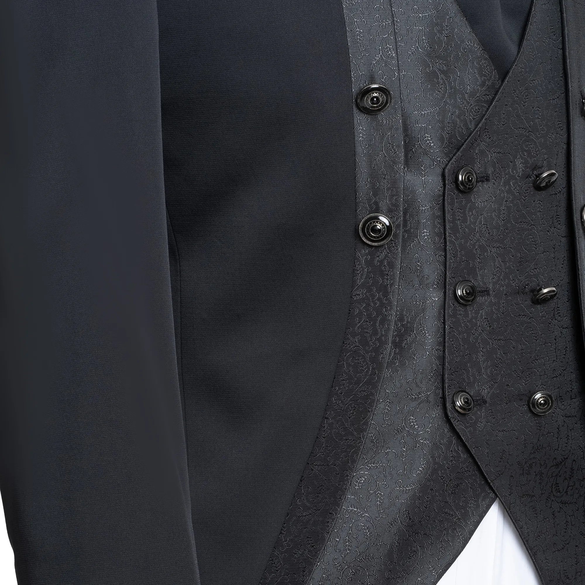 Alistair | Black 3-Piece Slim-Fit Western Tuxedo With Filigree Vest