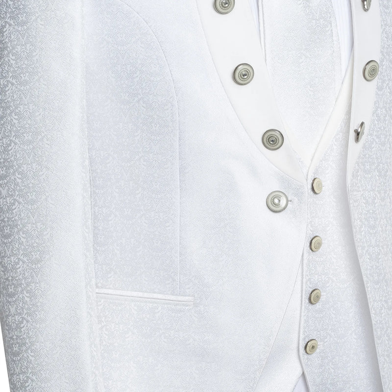 Alistair | White Baroque  3-Piece Slim-Fit Western Tuxedo