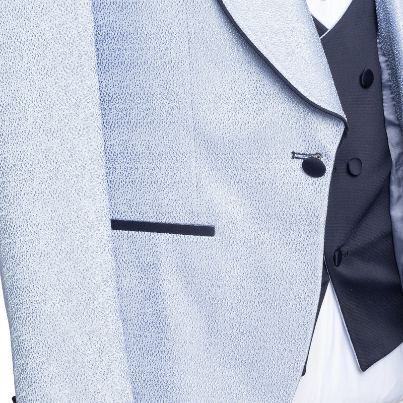 Light Blue Pebbled 3-Piece Slim-Fit Tuxedo