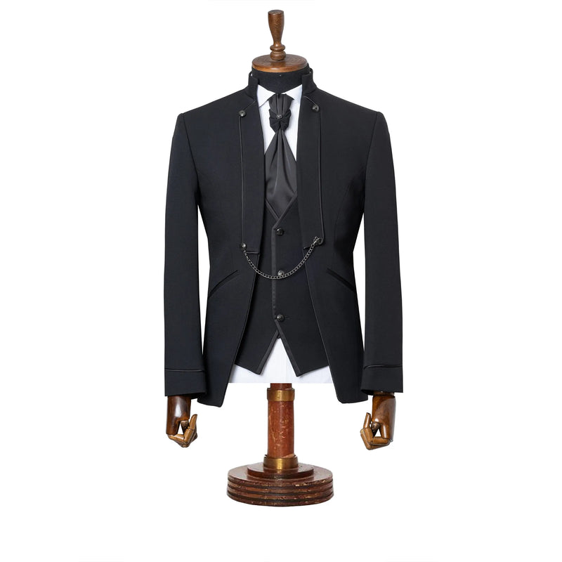 Alistair | Black 3-Piece Slim-Fit Western Tuxedo